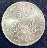 (A1082) MONEDA DIN ARGINT GERMANIA - 10 MARK 1972, LIT. F, OLIMPIADA DE LA MUNCHEN, Europa