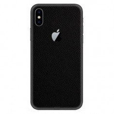 Set Folii Skin Acoperire 360 Compatibile cu Apple iPhone XS Max (Set 2) - ApcGsm Wraps Leather Black