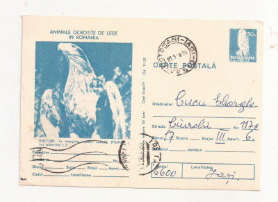 RF28 -Carte Postala- Animale ocrotite de lege, Vulturul, circulata 1978 foto