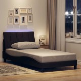 vidaXL Cadru de pat fără saltea, maro &icirc;nchis, 100x200 cm, textil