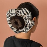 Scrunchie elastic pentru par, XXL, Bej cu model negru, CMCLASS