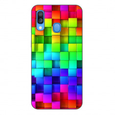 Husa Samsung Galaxy A40 Silicon Gel Tpu Model Colorful Cubes foto