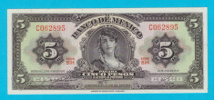 Mexic 5 Pesos 1970 &amp;#039;La Gitana&amp;#039; UNC serie: C062895 foto