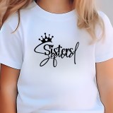 Tricou personalizat copii alb big sister cea mai buna sora 3-4 ani