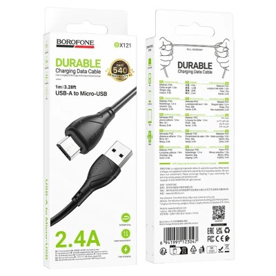 Cablu Borofone 1M Negru BX121 USB-A la Micro-USB foto