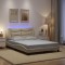 Gossi cadru de pat cu lumini led, crem, 140x200 cm, textil