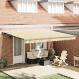 vidaXL Cortina Retractabilă Manual portocaliu și alb 450 &times; 300 cm