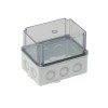 Doza ramificatie patrata din plastic ABS 150x110x120mm transparenta IP67 IK06 adanca, METE