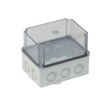 Doza ramificatie 180x110x120mm dreptunghiulara din plastic ABS transparenta IP67 IK06 adanca