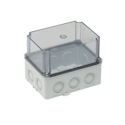 Doza ramificatie patrata din plastic ABS 150x110x120mm transparenta IP67 IK06 adanca foto