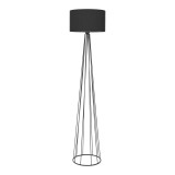 Cumpara ieftin Lampadar Florencia, Pako World, E27, Textil, Negru-Metal, 40x40x125 cm