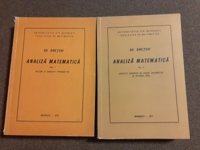 GHEORGHE SIRETCHI ANALIZA MATEMATICA 2 VOLUME UNIVERSITATEA BUCURESTI foto