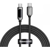 CABLU alimentare si date Baseus Display, Fast Charging Data Cable pt. smartphone, USB Type-C la USB Type-C 100W, braided, 2m, negru &quot;CATSK-C01&quot; (timbr