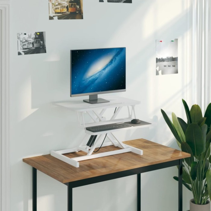 Stație de lucru reglabilă 60x40x(13-41,5)cm oțel lemn prelucrat
