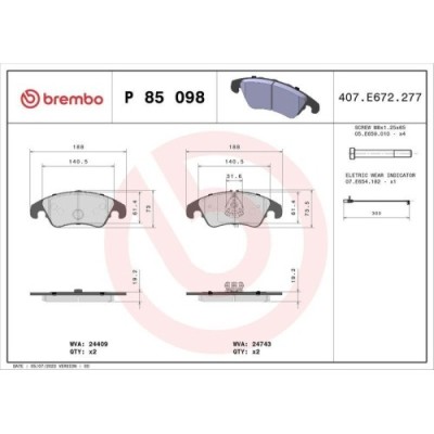 Placute frana Audi A4 B8 (8k2) 08.07-06.17, A5 (8t3) 06.07-01.17, A5 (8f) 02.09-01.17, A6 C7 (4g2 4gc) 11.10-09.18, A6 C7 Avant (4g5 4gd) 05.11-09.18 foto
