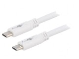 Cablu USB 3.2 USB C 1m alb 5Gbps 60W, Goobay