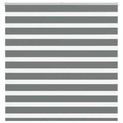 Jaluzea tip zebra gri &amp;icirc;nchis lățime țesătură 140,9 cm poliester foto