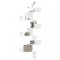 Gossi raft coltar perete alb 45x45x147 cm lemn prelucrat