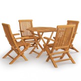 vidaXL Set mobilier de grădină, 5 piese, lemn masiv de tec