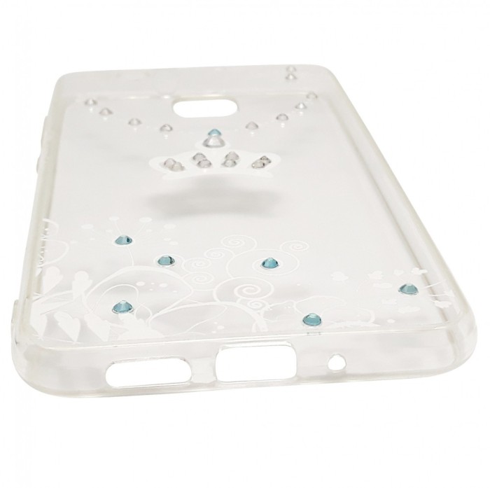 Husa silicon Vennus Art (model 4) transparent + alb pentru Huawei P10 Lite