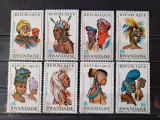 RWANDA 1969-MNH-COIFURI TRIBALE AFRICANE-SERIE, Nestampilat