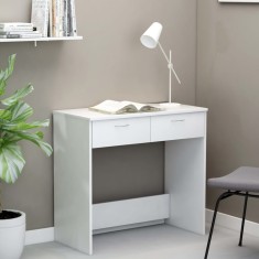 vidaXL Birou, alb, 80x40x75 cm, lemn prelucrat