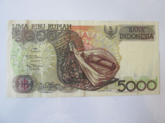 Indonesia/Indonezia 5000 Rupiah 1992 in stare foarte buna foto