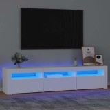 vidaXL Comodă TV cu lumini LED, alb, 180x35x40 cm 3152754