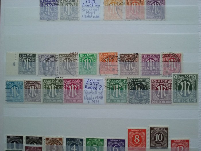 1945-Zona Americana-Partial set-Stampilat+MNH-Mi=+100$