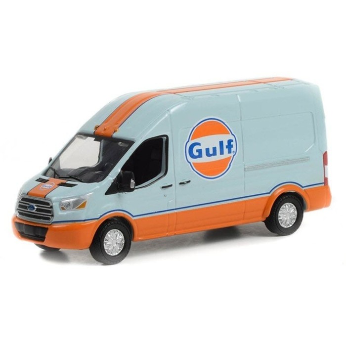 Macheta Ford Transit inaltat 2019 Gulf Oil scara 1:64 Greenlight &ndash; 30260