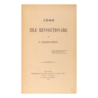 C. Colescu-Vartic, 1848 - Zile Revoluționare, 1898 foto