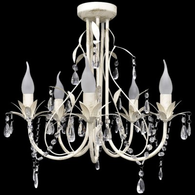 Lampă de plafon suspendată, candelabru cristal, elegant, 5 becuri foto