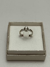 INEL AUR alb 18K + 1 Diamant = 0.20ct. - De logodna - Solitaire - 3.7g !