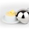 Suport unt din portelan cu capac cloche din inox, &Oslash; 9 cm