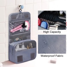 Geanta Cosmetice Gri, pentru Voiaj si Transport Produse de Igiena Personala, Impermeabila, CBD CORAL BEST DEALS 24 cm 42 cm Gri 1 Geanta cosmetica