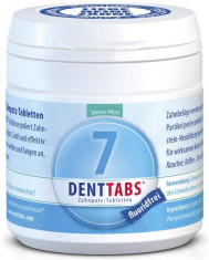 Tablete pentru curatarea dintilor cu menta si stevie, fara fluor - 125 tablete Denttabs foto