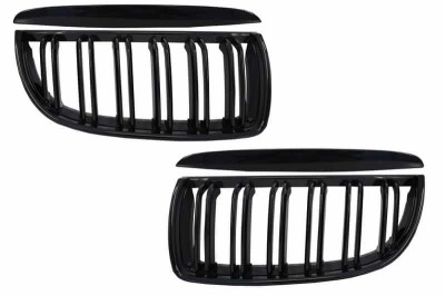 Set 2 Grile Centrale compatibil cu BMW E90, E91 Pre-LCI Seria 3 (2005-2009) M-Design Negru Lucios foto