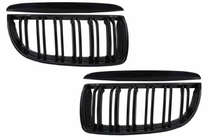 Set 2 Grile Centrale compatibil cu BMW E90, E91 Pre-LCI Seria 3 (2005-2009) M-Design Negru Lucios