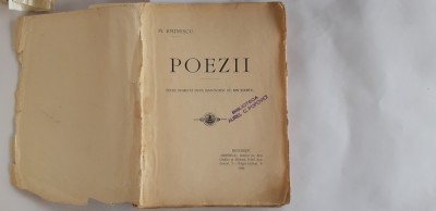 Eminescu, Poezii. Editie ingr. de I. Scurtu, Bucuresti, 1908. Ex. A.C. Popovici foto