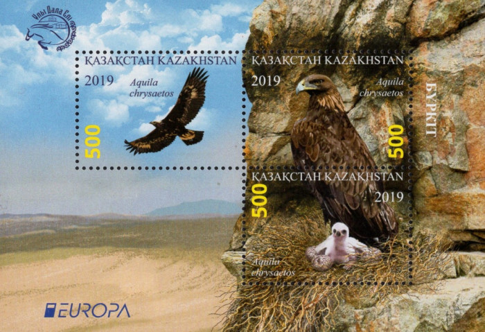 KAZAKHSTAN 2019 EUROPA CEPT - PASARI -Bloc cu 3 timbre Mi.Bl.239 MNH**