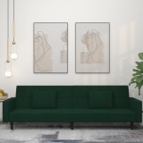 Gossi canapea extensibila cu 2 locuri, 2 perne, verde inchis catifea