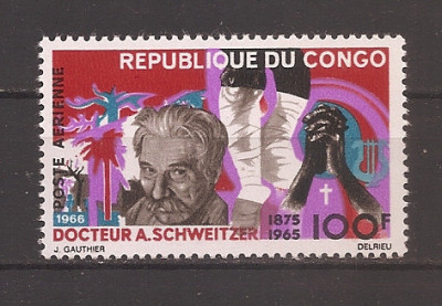 Congo 1966 - Comemorarea Schweitzer, MNH foto