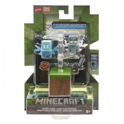 MINECRAFT CRAFT A BLOCK FIGURINA STRONGHOLD MAGIO MOBS 8CM SuperHeroes ToysZone foto