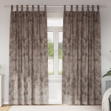 vidaXL Cortine din catifea 2 buc cu ochiuri cappuccino 245 x 140 cm