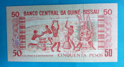 50 Pesos 1990 Bancnota veche Guinea-Bissau - stare foarte buna UNC foto