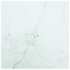 Blat masa vidaXL alb, sticla securizata, 30x30 cm, 6mm, design marmura