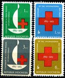Indonezia 1963 - Crucea Rosie 4v.neuzat,perfecta stare(z)