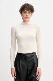 Lacoste pulover de l&acirc;nă culoarea bej, light, cu turtleneck, AF4189