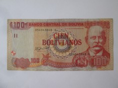 Bolivia 100 Bolivianos 1986 foto