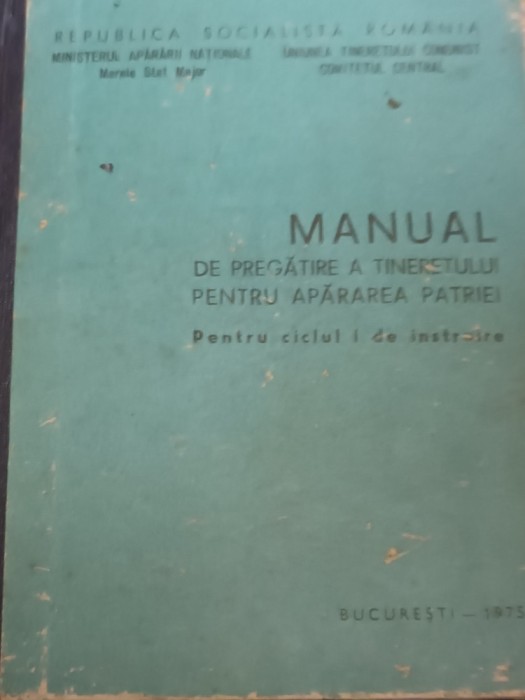 MANUAL DE PREGATIRE A TINERETULUI PENTRU APARAREA PATRIEI